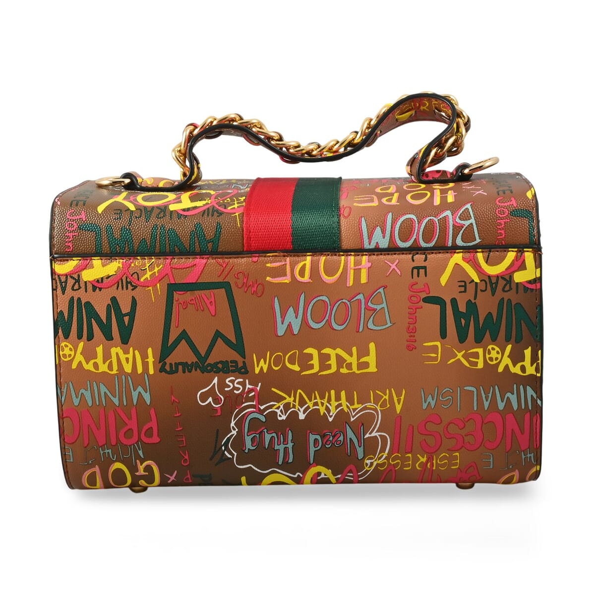Chunma Graffiti Art, Set of 2, Tan& Multi Color Vegan Leather Crossbody Bag with Wallet image number 3