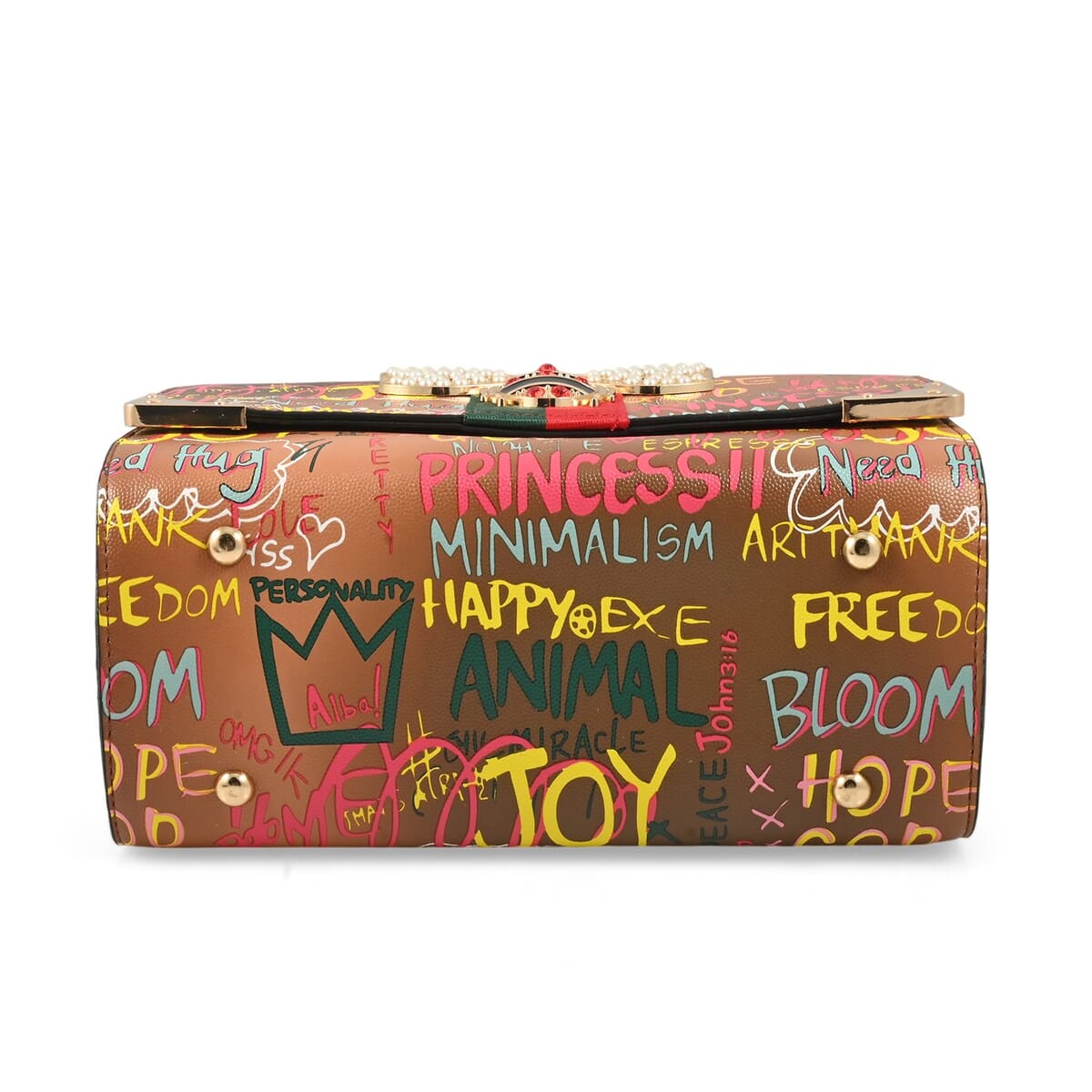 Chunma Graffiti Art, Set of 2, Tan& Multi Color Vegan Leather Crossbody Bag with Wallet image number 4