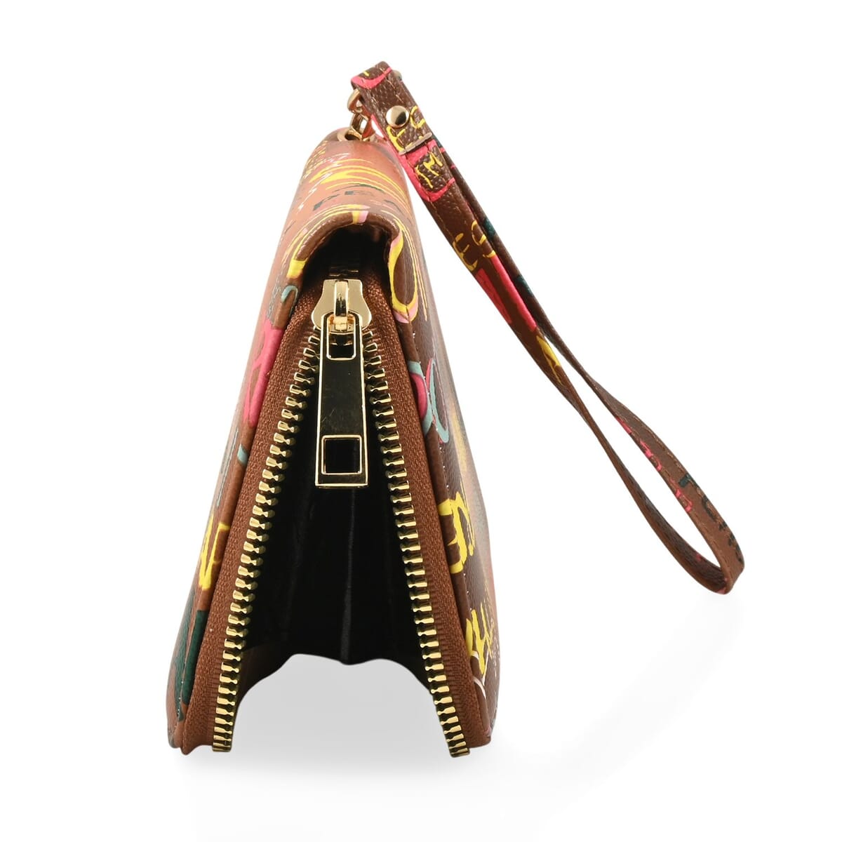 Chunma Graffiti Art, Set of 2, Tan& Multi Color Vegan Leather Crossbody Bag with Wallet image number 6