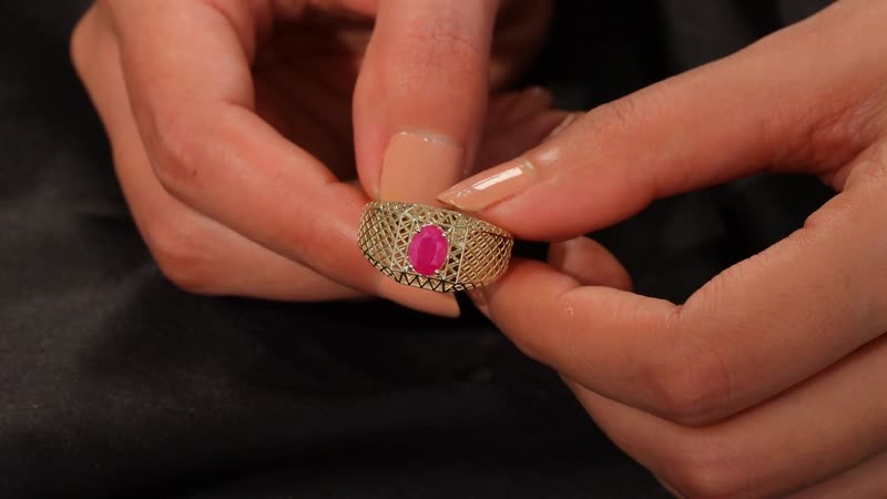 Luxoro 10K Yellow Gold Premium Royal Ruby Men's Ring (Size 10.0) 1.70 ctw
