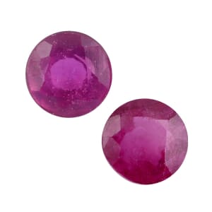 Value Buy Niassa Ruby (FF) Set of 2 (Rnd 5 mm) 1.33 ctw