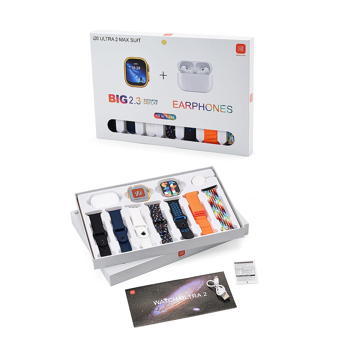 Doorbuster I20 Ultra 2 Max Suit 10 in 1 Set - (Gold Smart Dial, Earphone, Case Cover and 7pcs Replaceable Watchband) image number 2