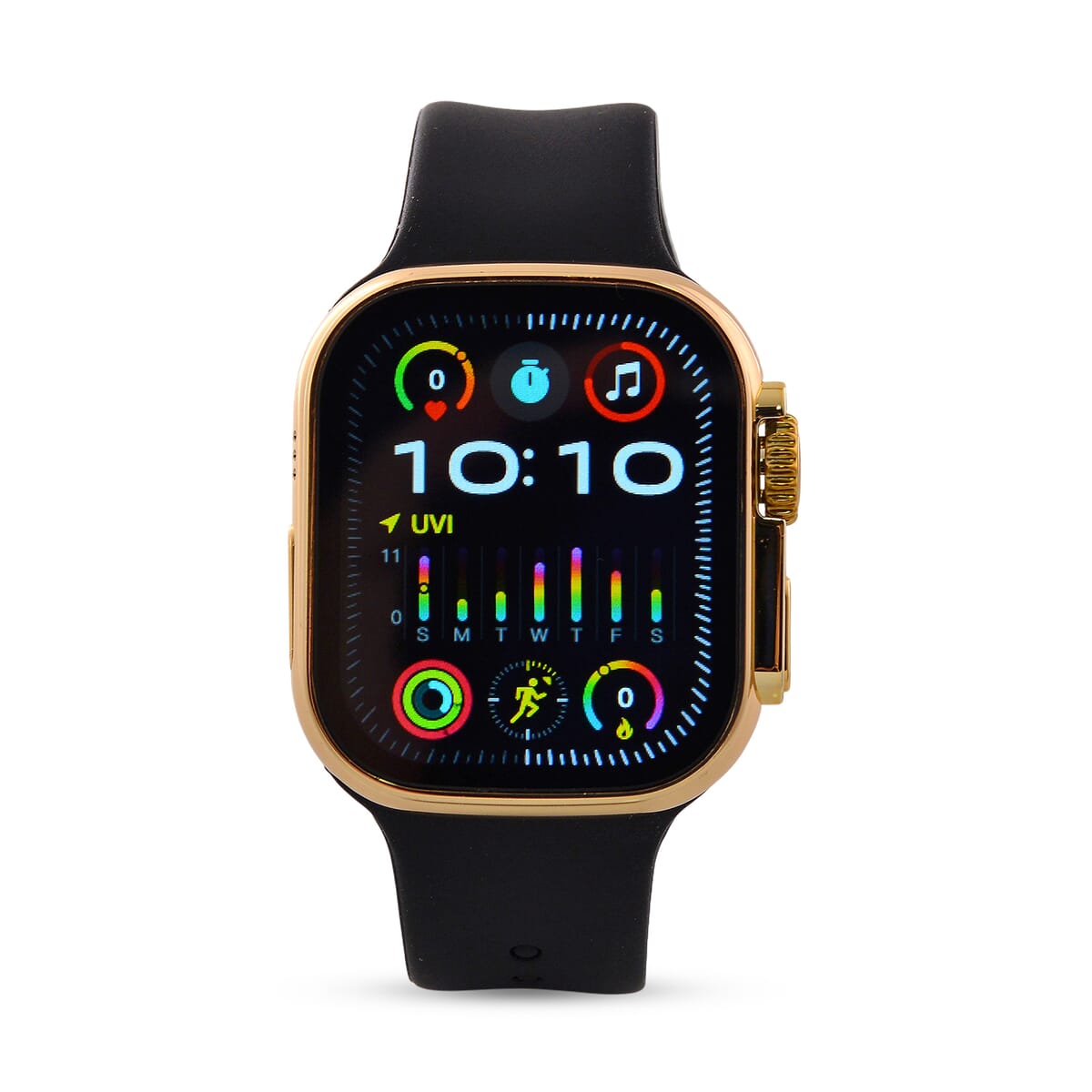 I20 Ultra 2 Max Suit 10 in 1 Set - (Gold Smart Dial, Earphone, Case Cover and 7pcs Replaceable Watchband) image number 2
