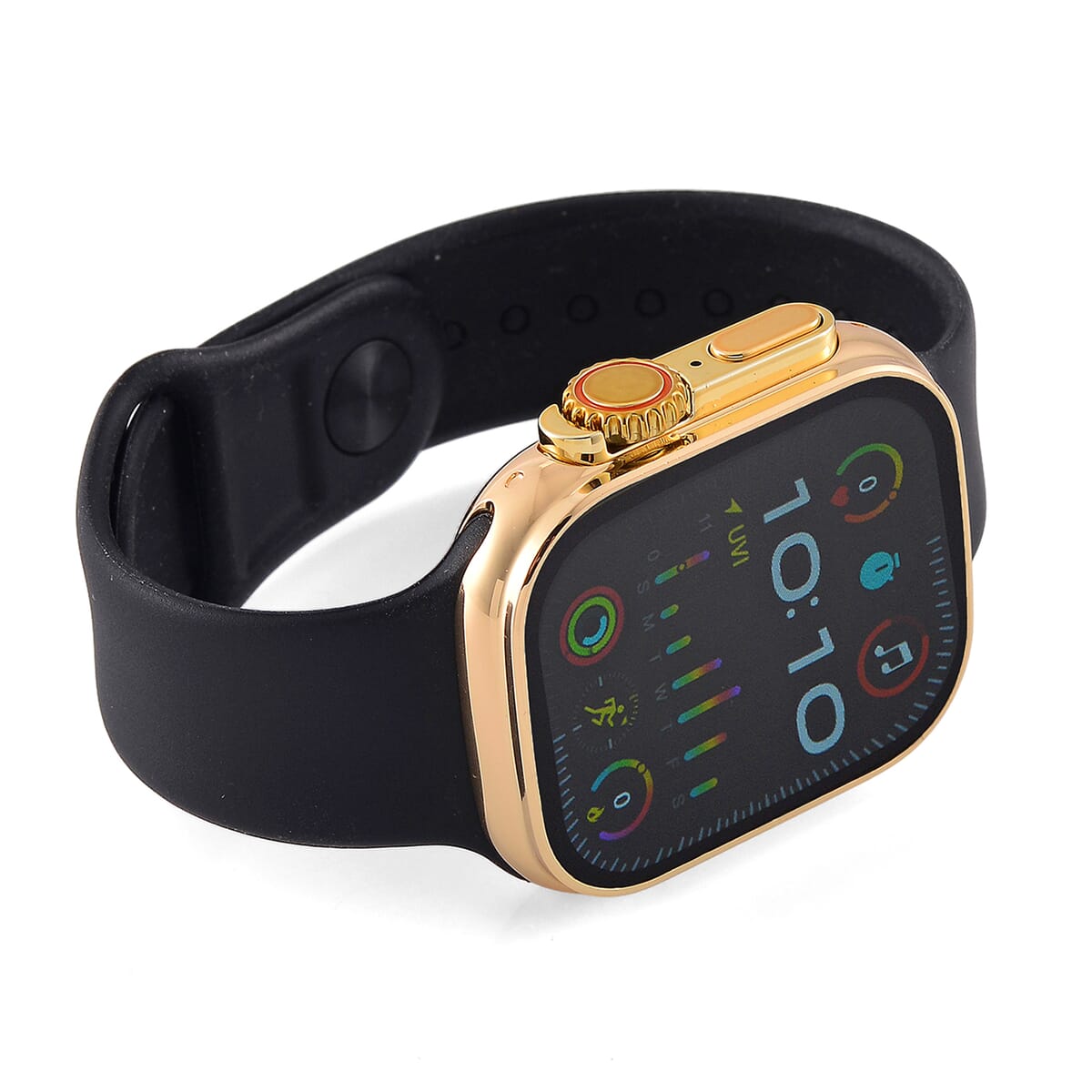 I20 Ultra 2 Max Suit 10 in 1 Set - (Gold Smart Dial, Earphone, Case Cover and 7pcs Replaceable Watchband) image number 3