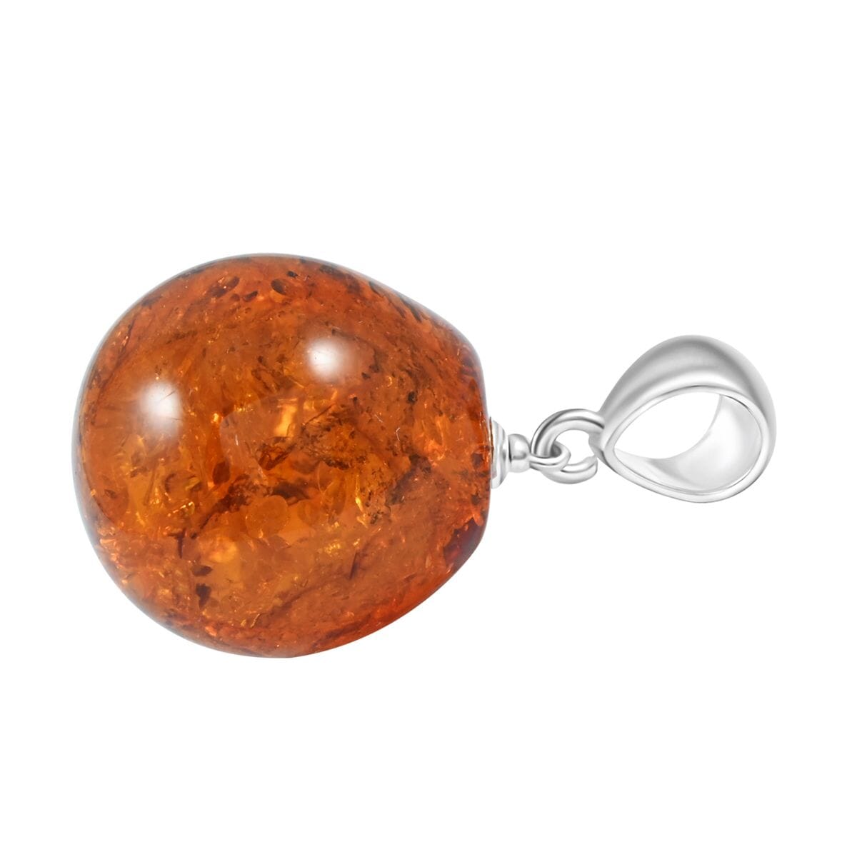 Baltic Amber Drop Pendant without Chain in Sterling Silver image number 3