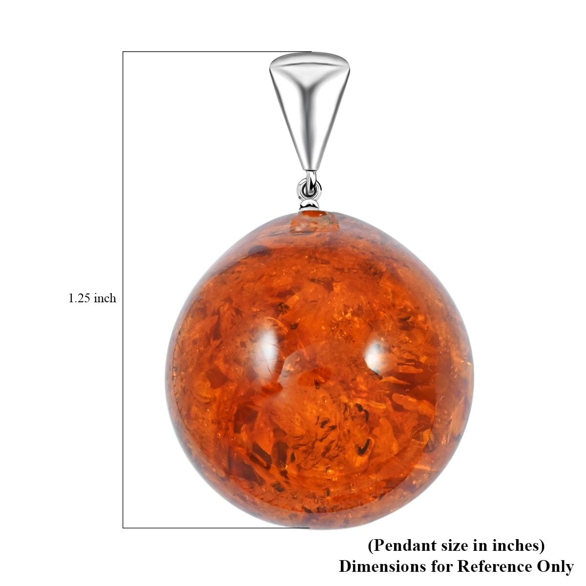 Baltic Amber Drop Pendant without Chain in Sterling Silver image number 4
