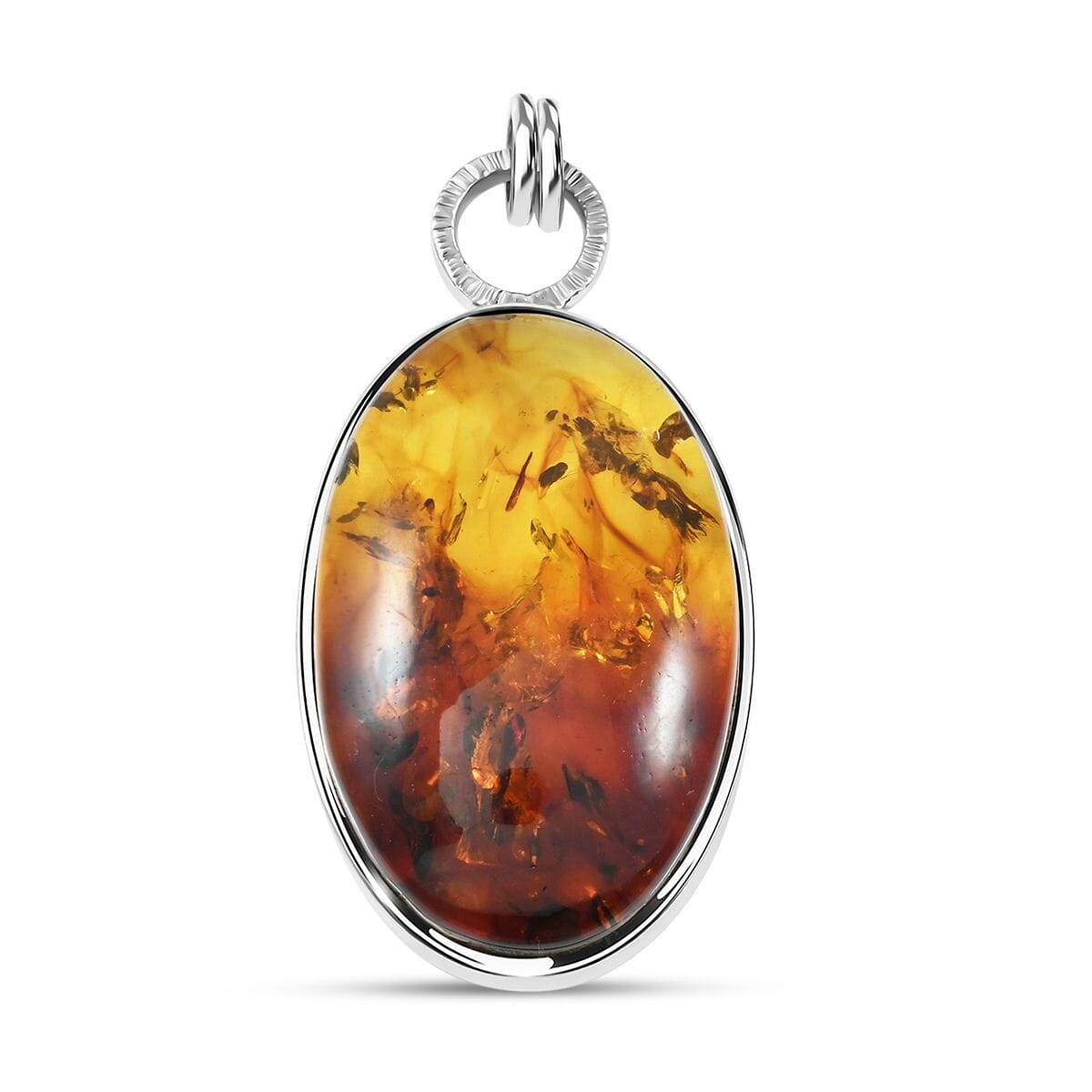 Baltic Amber Drop Pendant without Chain in Sterling Silver image number 0