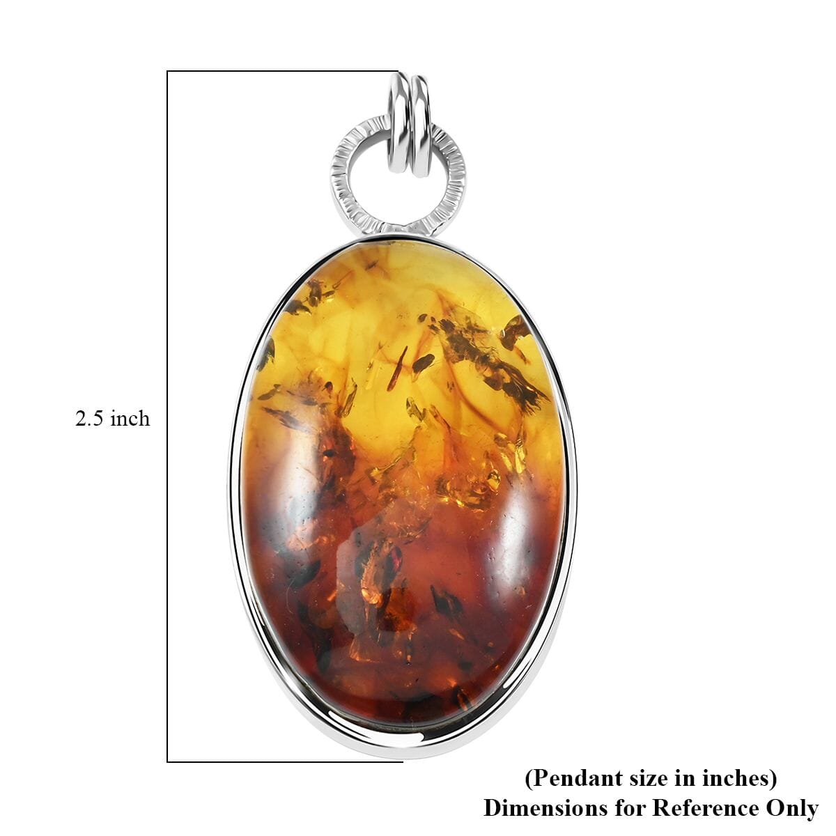 Baltic Amber Drop Pendant without Chain in Sterling Silver image number 4