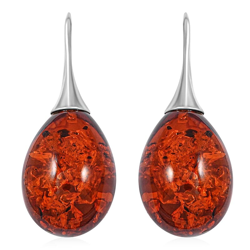 Baltic Amber Earrings in Sterling Silver