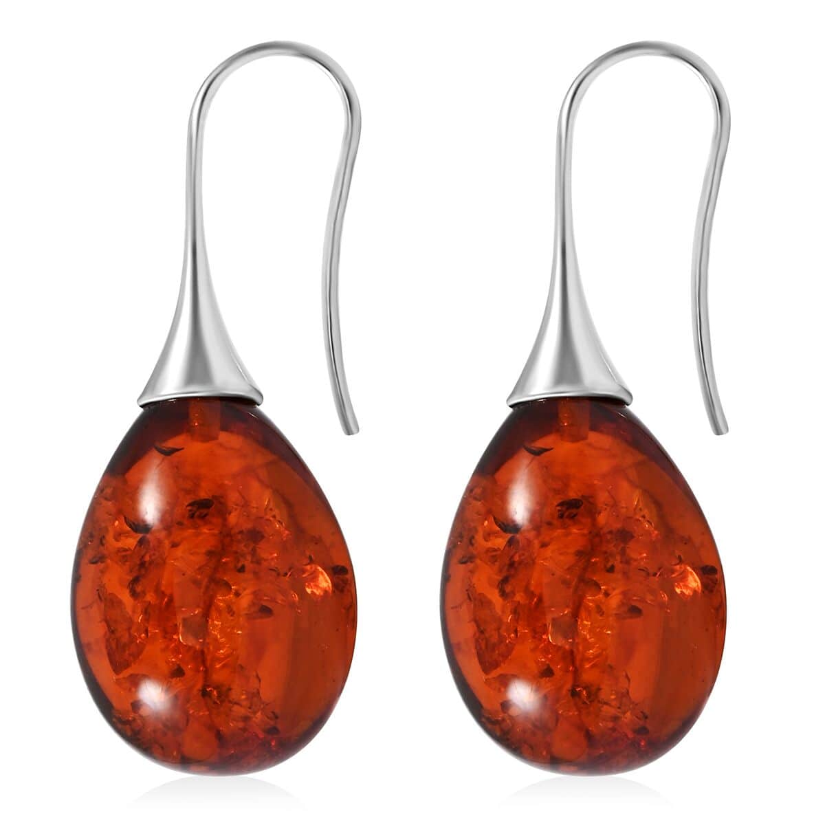 Baltic Amber Earrings in Sterling Silver  image number 3