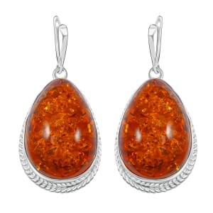 Baltic Amber Earrings in Sterling Silver 