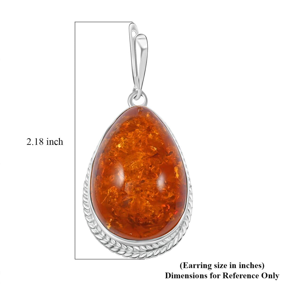 Baltic Amber Earrings in Sterling Silver  image number 5