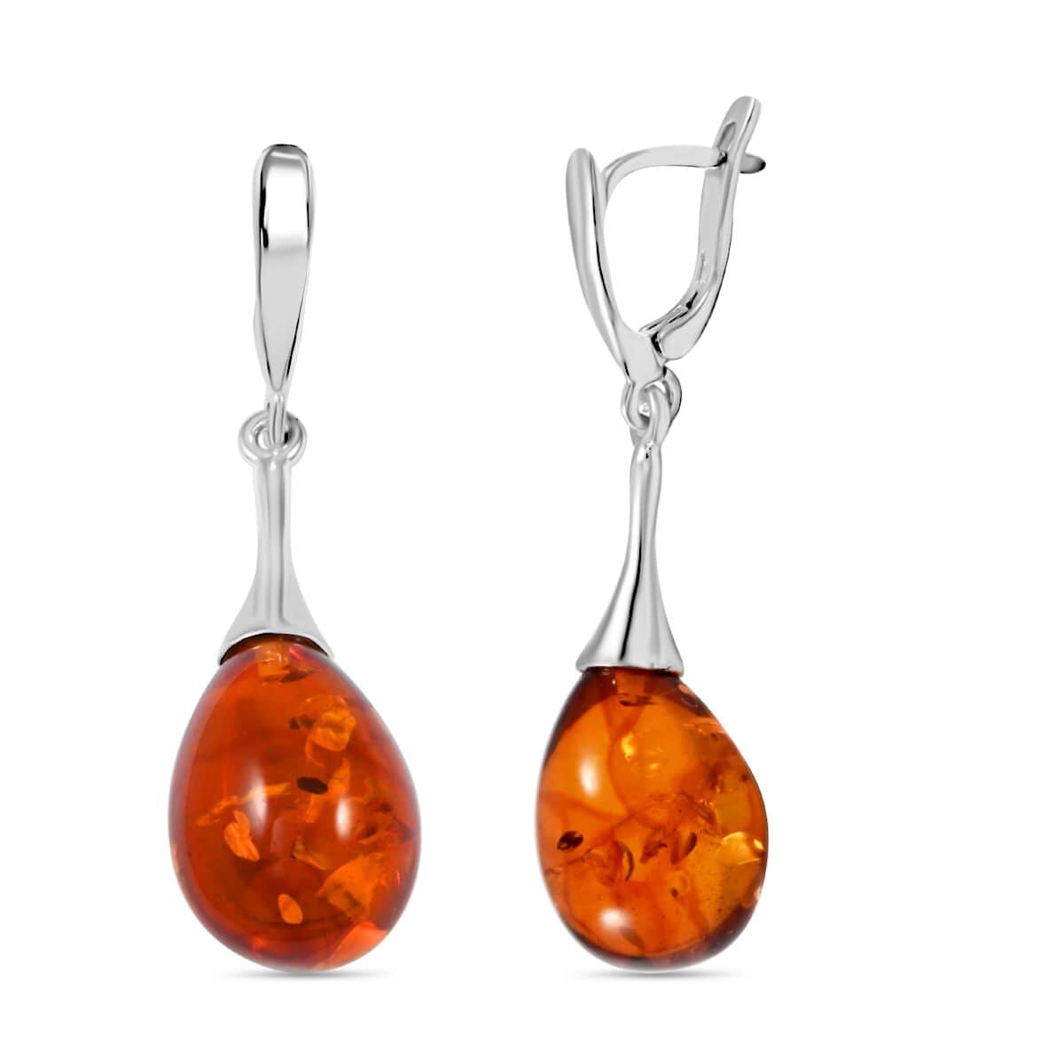 Baltic Amber Earrings in Sterling Silver  image number 0