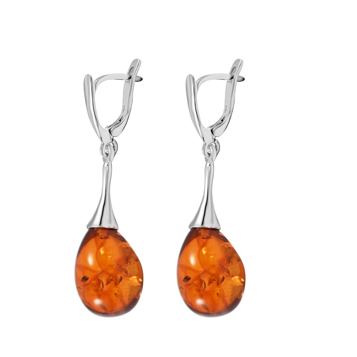 Baltic Amber Earrings in Sterling Silver  image number 3