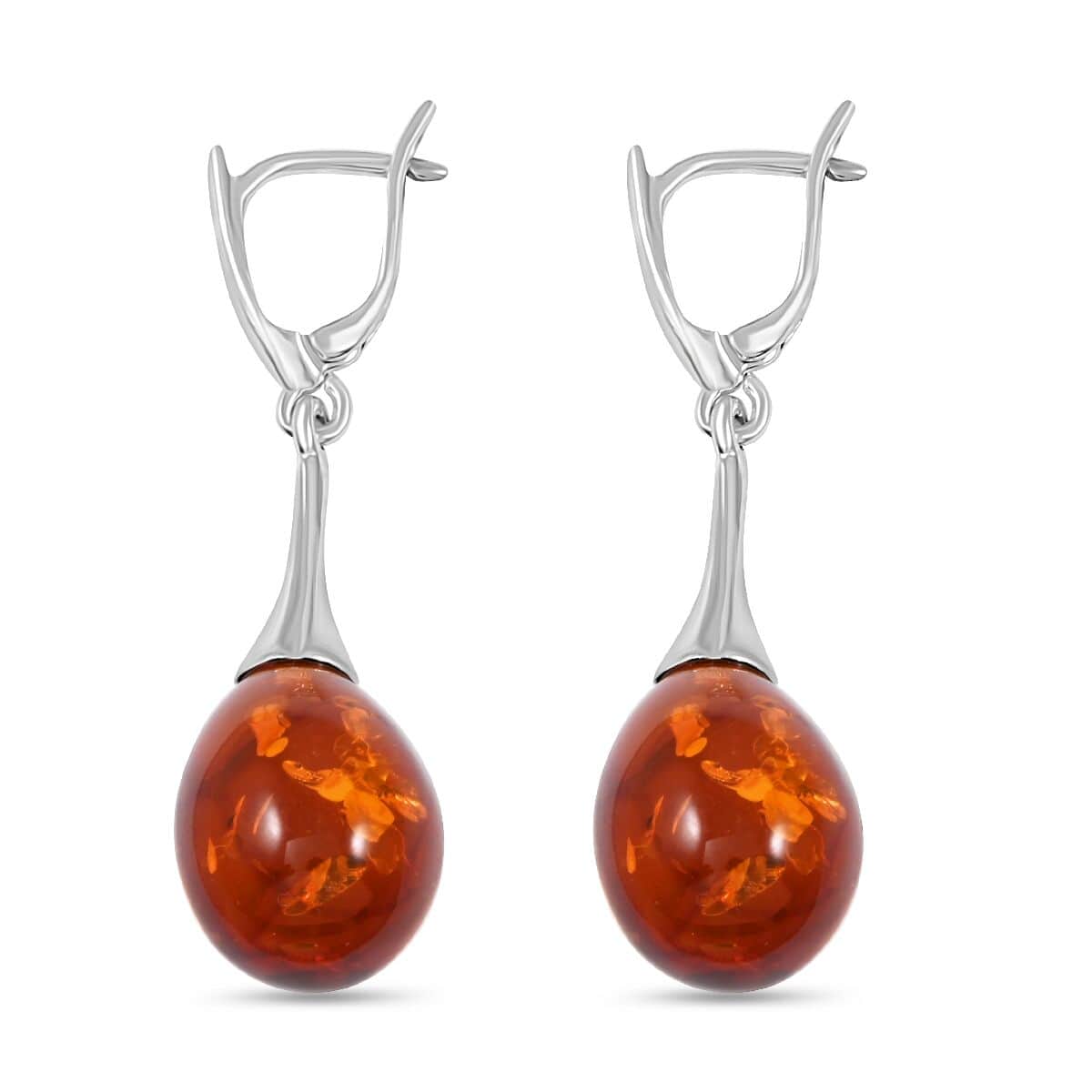 Baltic Amber Earrings in Sterling Silver  image number 4