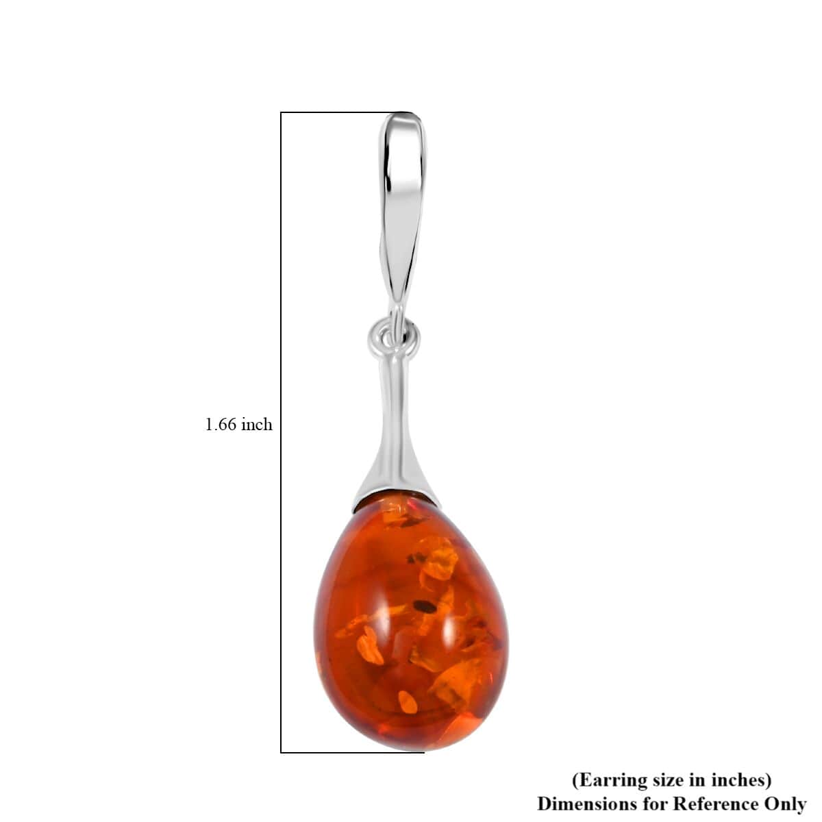 Baltic Amber Earrings in Sterling Silver  image number 5