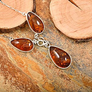 Baltic Amber Necklace 20 Inches in Sterling Silver
