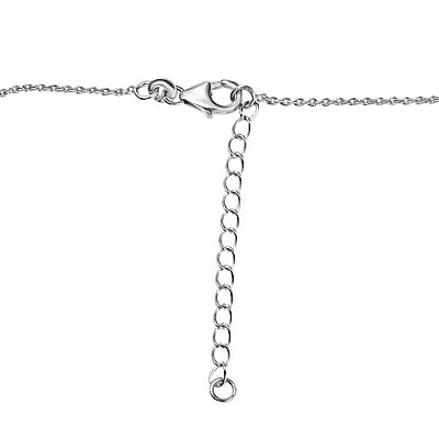 Luxuriant Lab Grown Diamond G-H SI 1.00 ctw Cascade Water Drop Necklace in Rhodium Over Sterling Silver 20 Inches