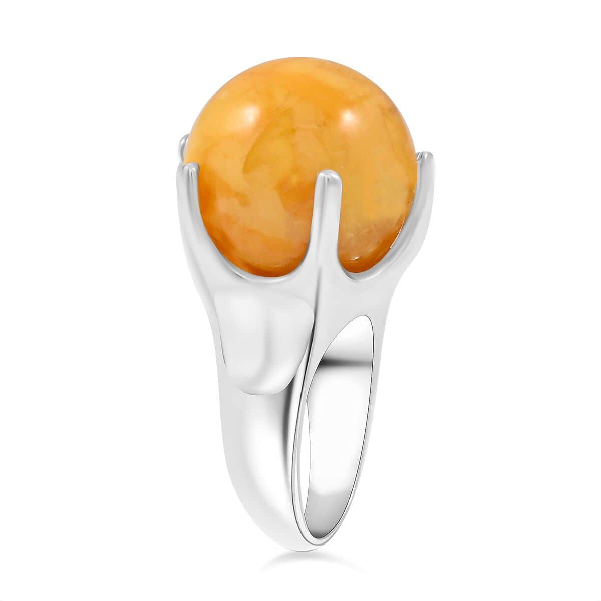 Butterscotch Amber Ring in Sterling Silver (Size 7.0) image number 3