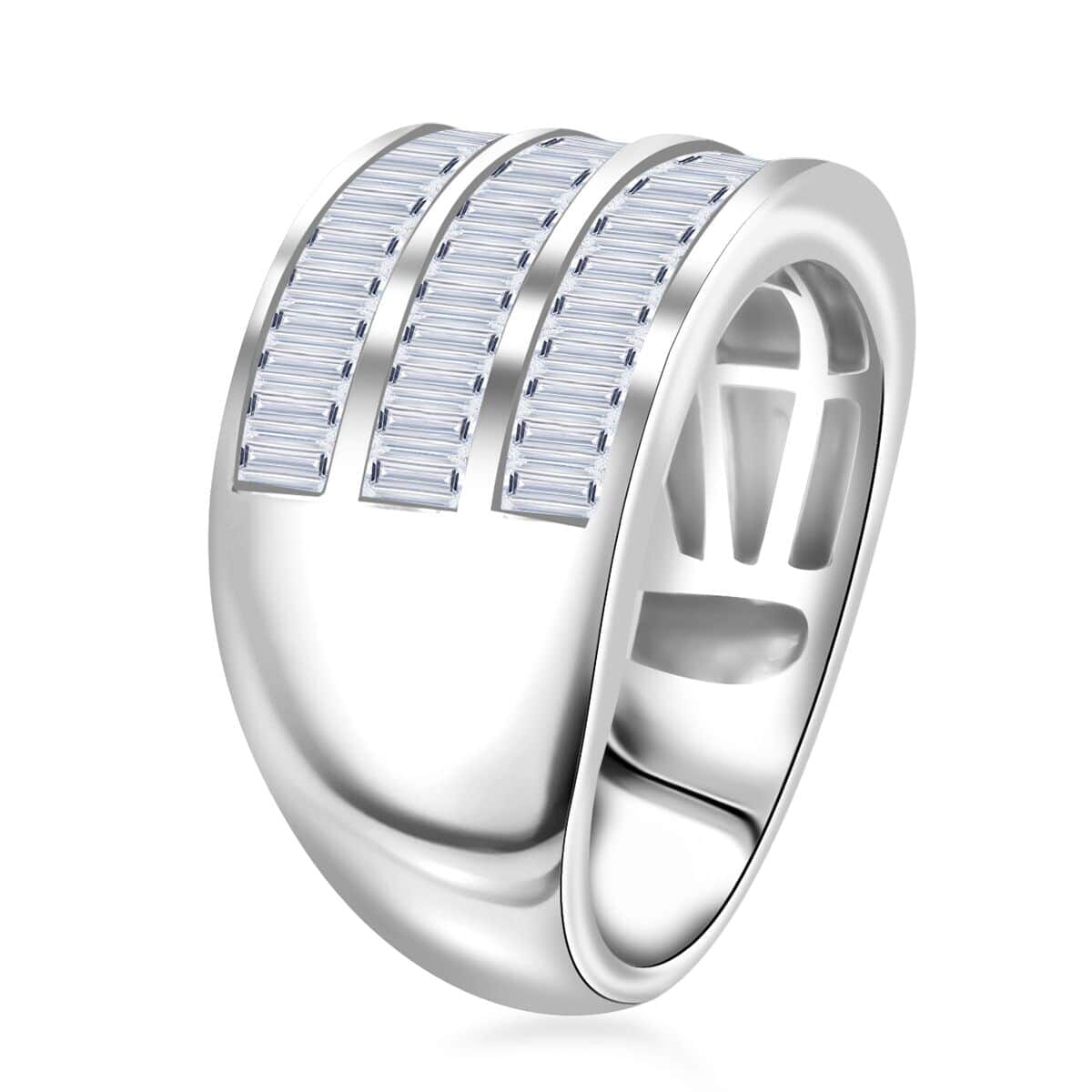 Luxuriant Lab Grown Diamond 1.05 ctw Ring in Sterling Silver (Size 8.0) image number 3