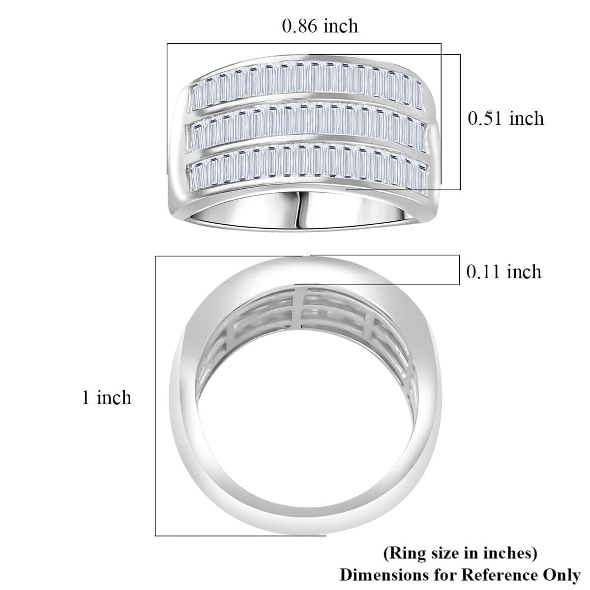 Luxuriant Lab Grown Diamond 1.05 ctw Ring in Sterling Silver (Size 8.0) image number 5