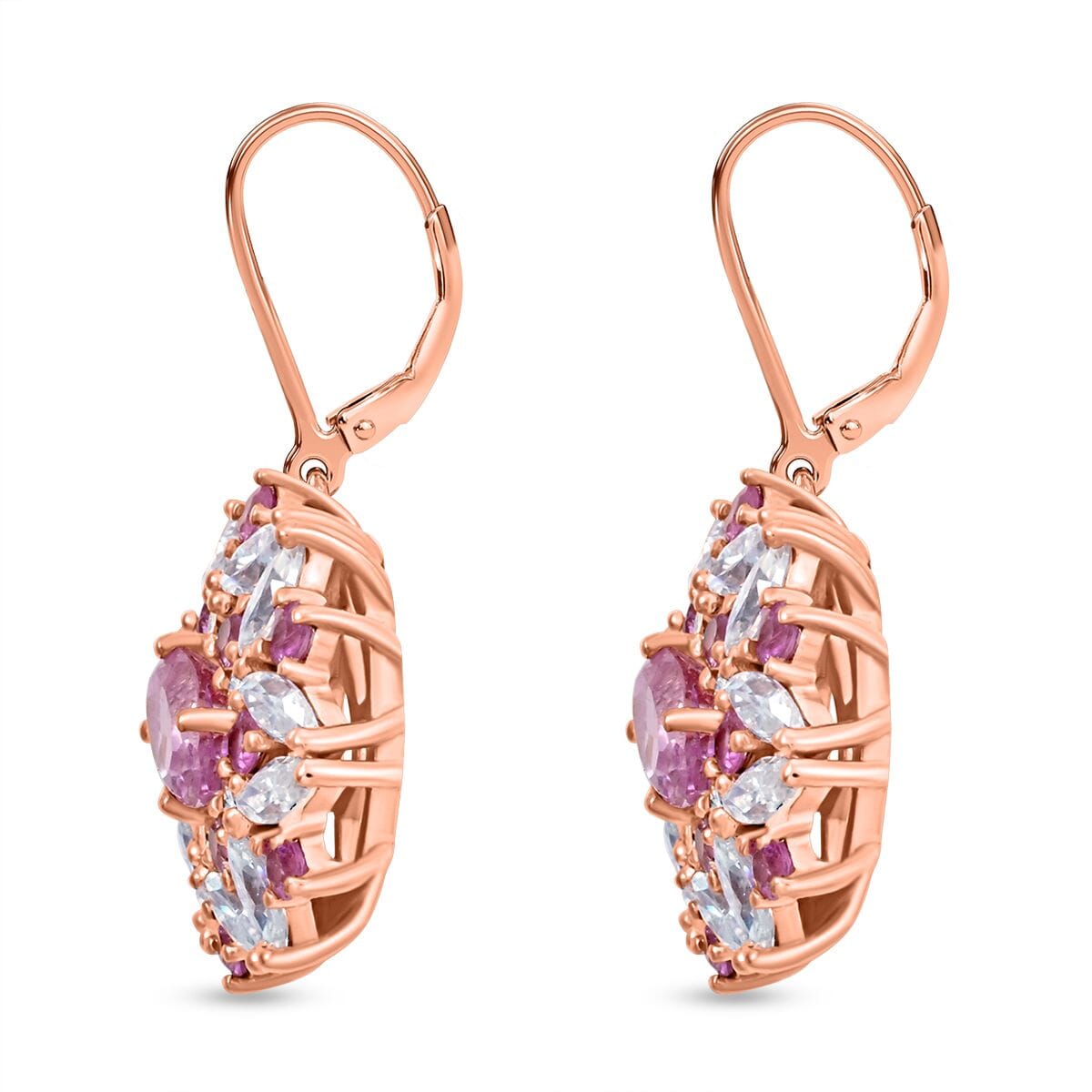 Martha Rocha Kunzite and Multi Gemstone 4.40 ctw Earrings in 18K Vermeil Rose Gold Over Sterling Silver image number 3