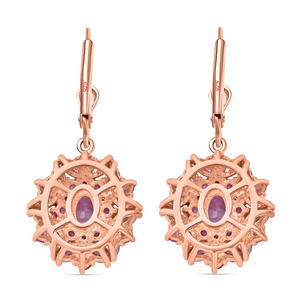 Martha Rocha Kunzite and Multi Gemstone 4.40 ctw Earrings in 18K Vermeil Rose Gold Over Sterling Silver image number 4
