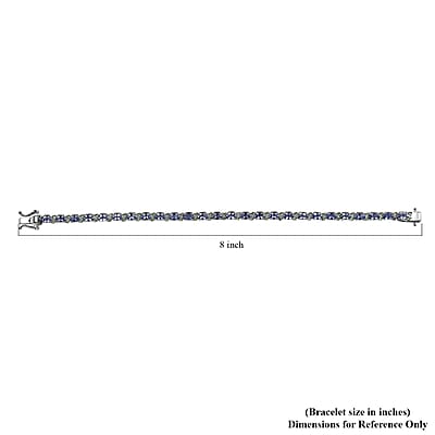 D'Joy Tanzanite and Tsavorite Garnet 8.60 ctw Petals Vine Bracelet in Rhodium Over Sterling Silver (7.25 In)