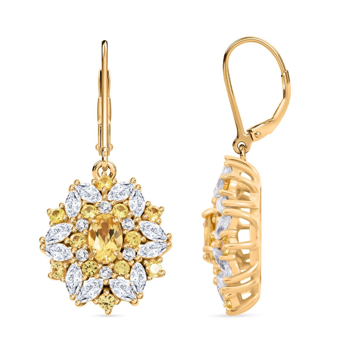 Brazilian Heliodor and Multi Gemstone 4.00 ctw Earrings in 18K Vermeil Yellow Gold Over Sterling Silver image number 0