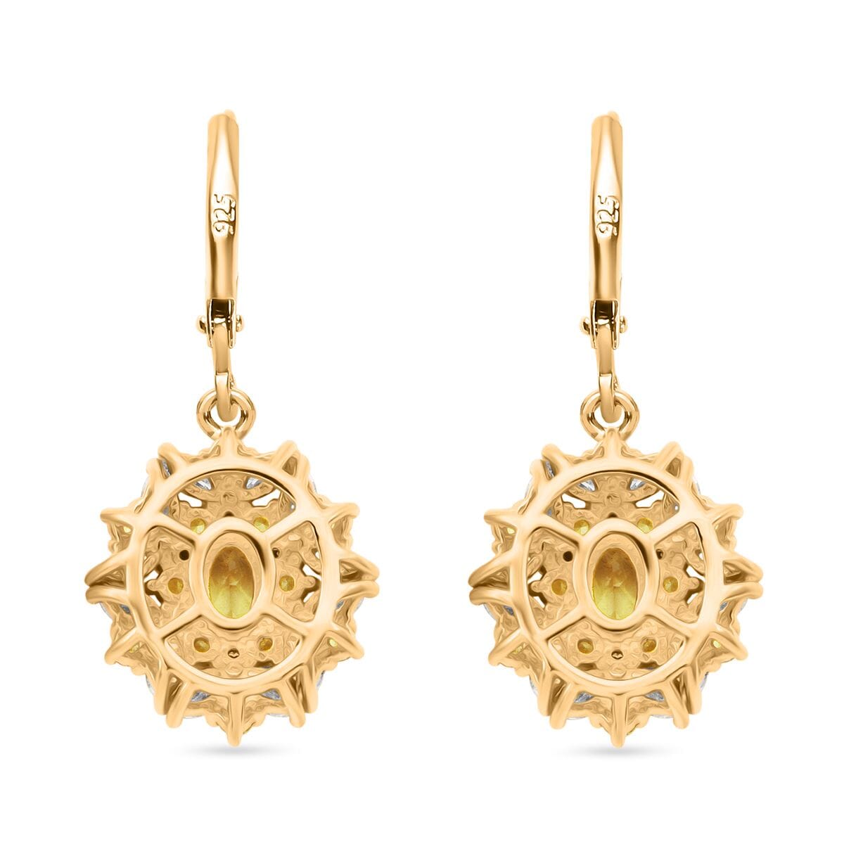 Brazilian Heliodor and Multi Gemstone 4.00 ctw Earrings in 18K Vermeil Yellow Gold Over Sterling Silver image number 4
