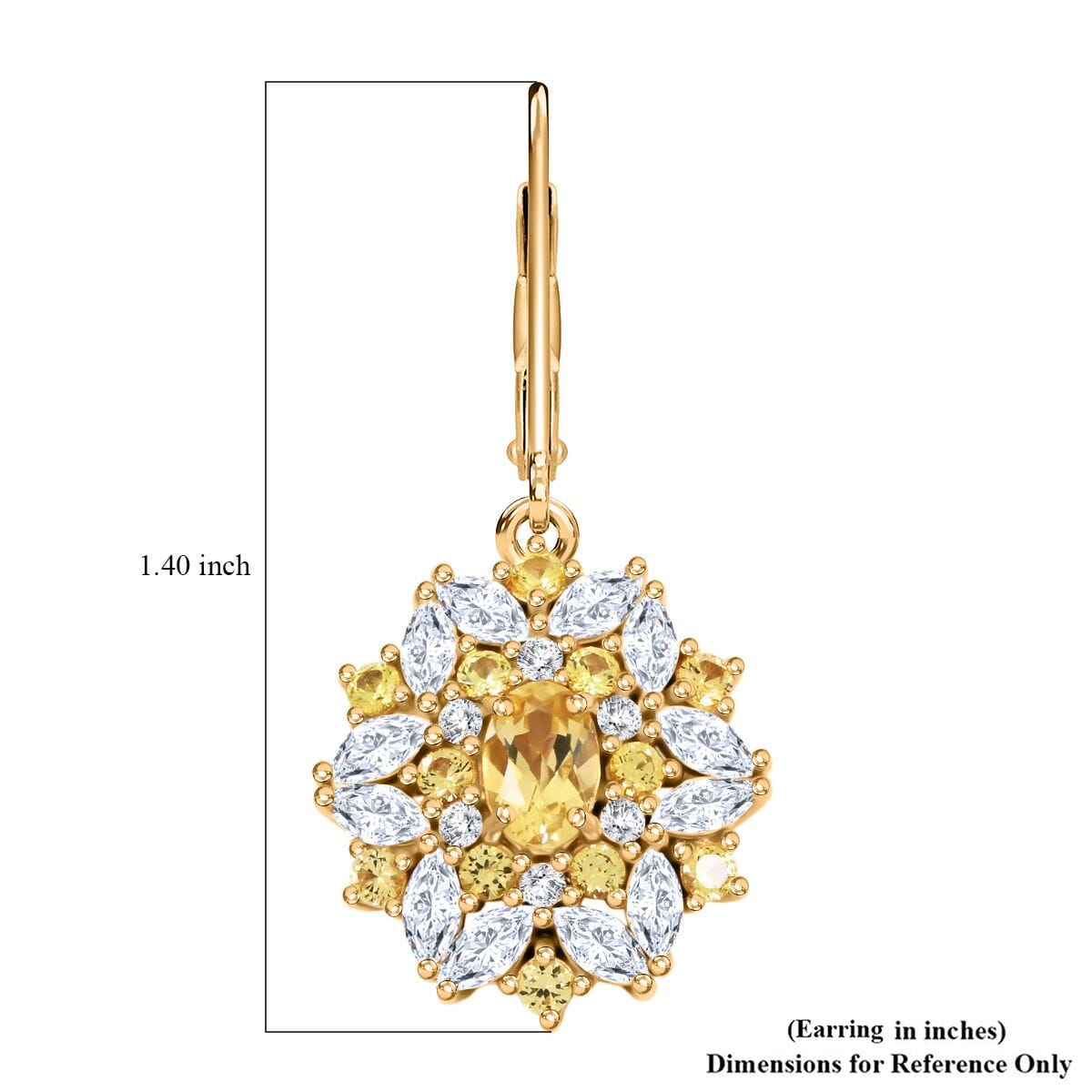 Brazilian Heliodor and Multi Gemstone 4.00 ctw Earrings in 18K Vermeil Yellow Gold Over Sterling Silver image number 5