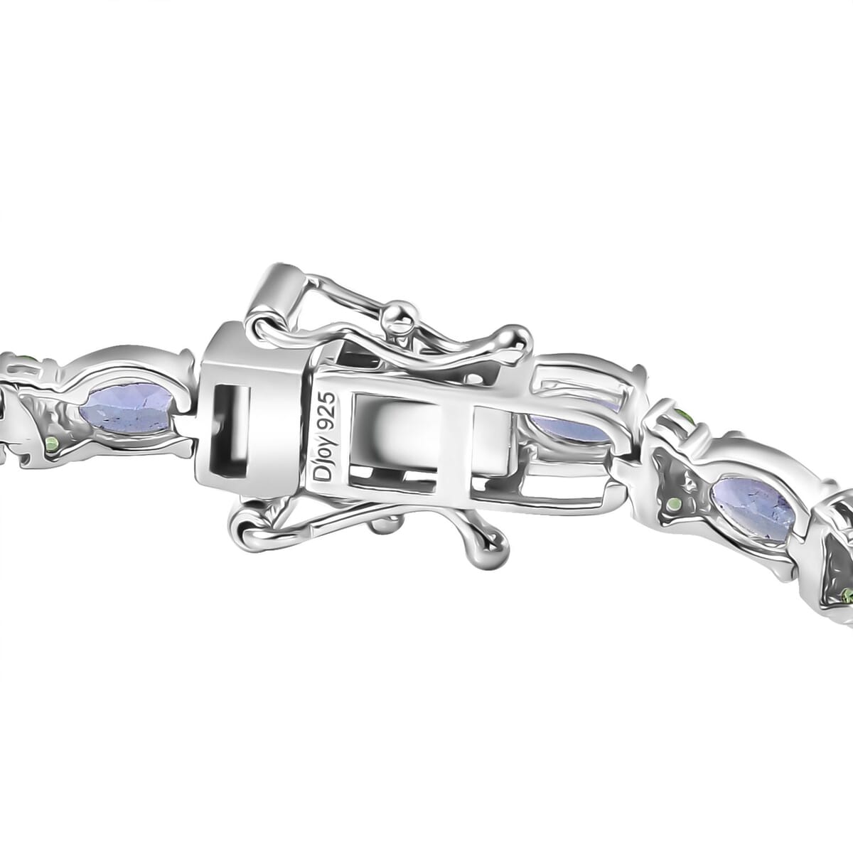 D'Joy Tanzanite, Tsavorite Garnet 9.25 ctw Petals Vine Bracelet in Rhodium Over Sterling Silver (8.00 In) image number 3