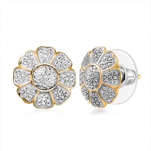 Karis Diamond Accent Floral Earrings in 18K YG Plated