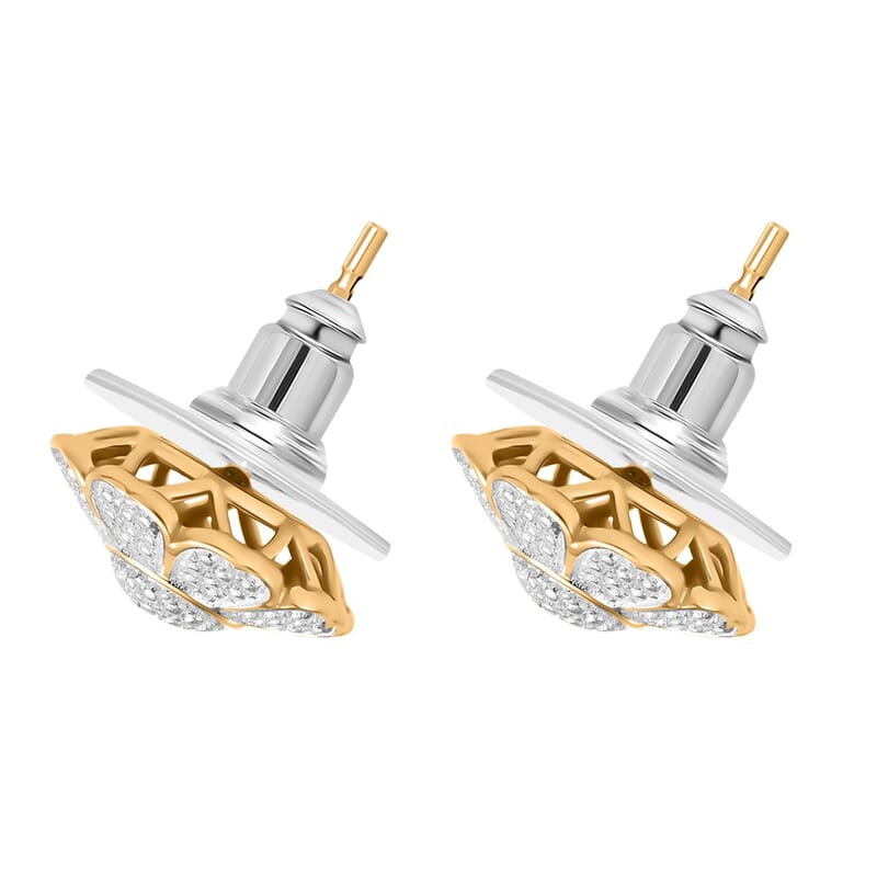 Karis Diamond Accent Floral Earrings in 18K YG Plated