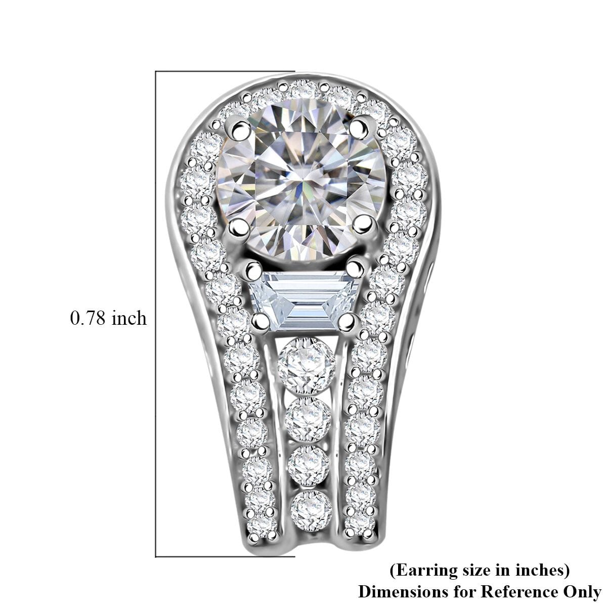 D'Joy Heart and Arrow Cut Moissanite 2.40 ctw Earrings in Rhodium Over Sterling Silver image number 6