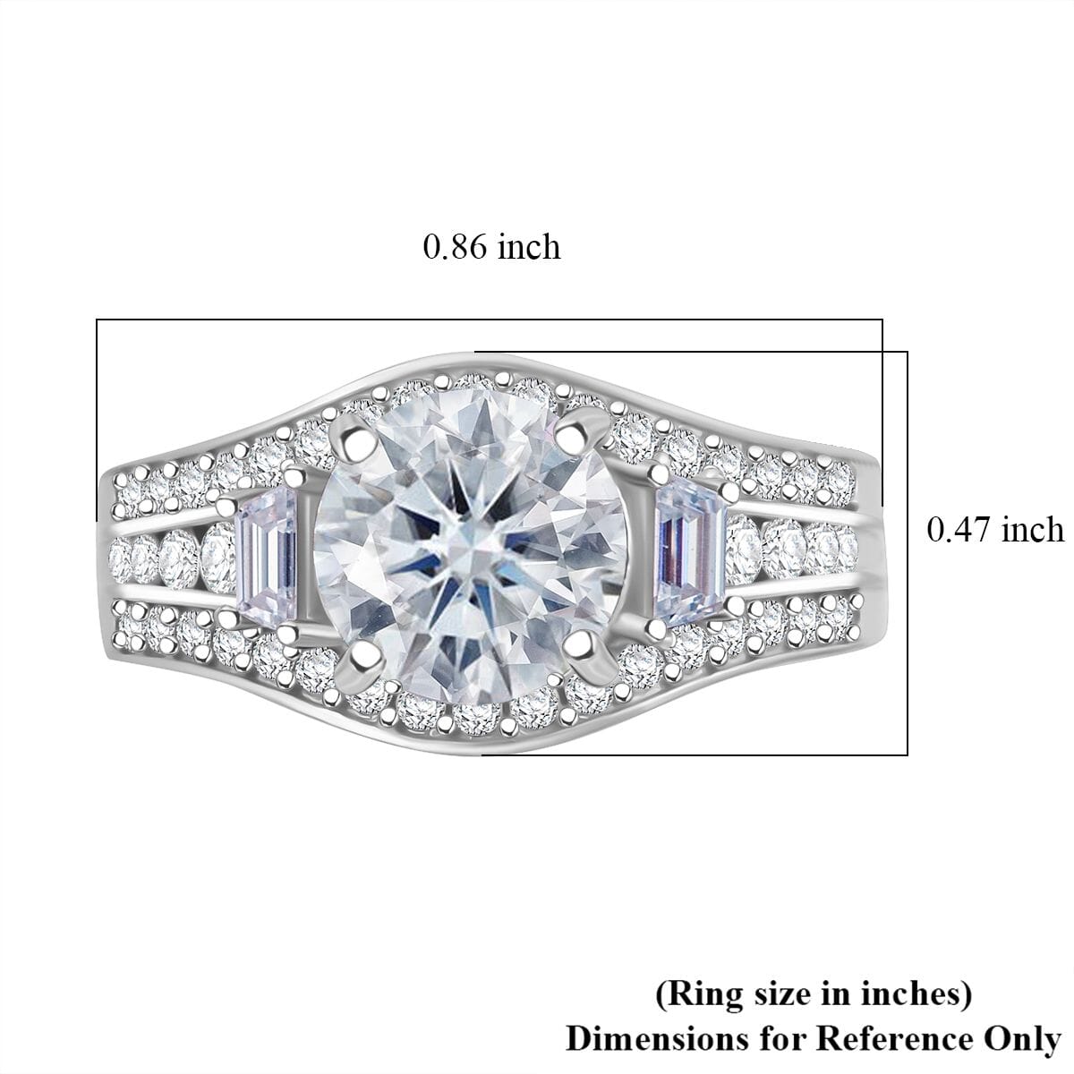 D'Joy Heart and Arrow Cut Moissanite 2.50 ctw Ring in Rhodium Over Sterling Silver (Size 7.0) image number 5