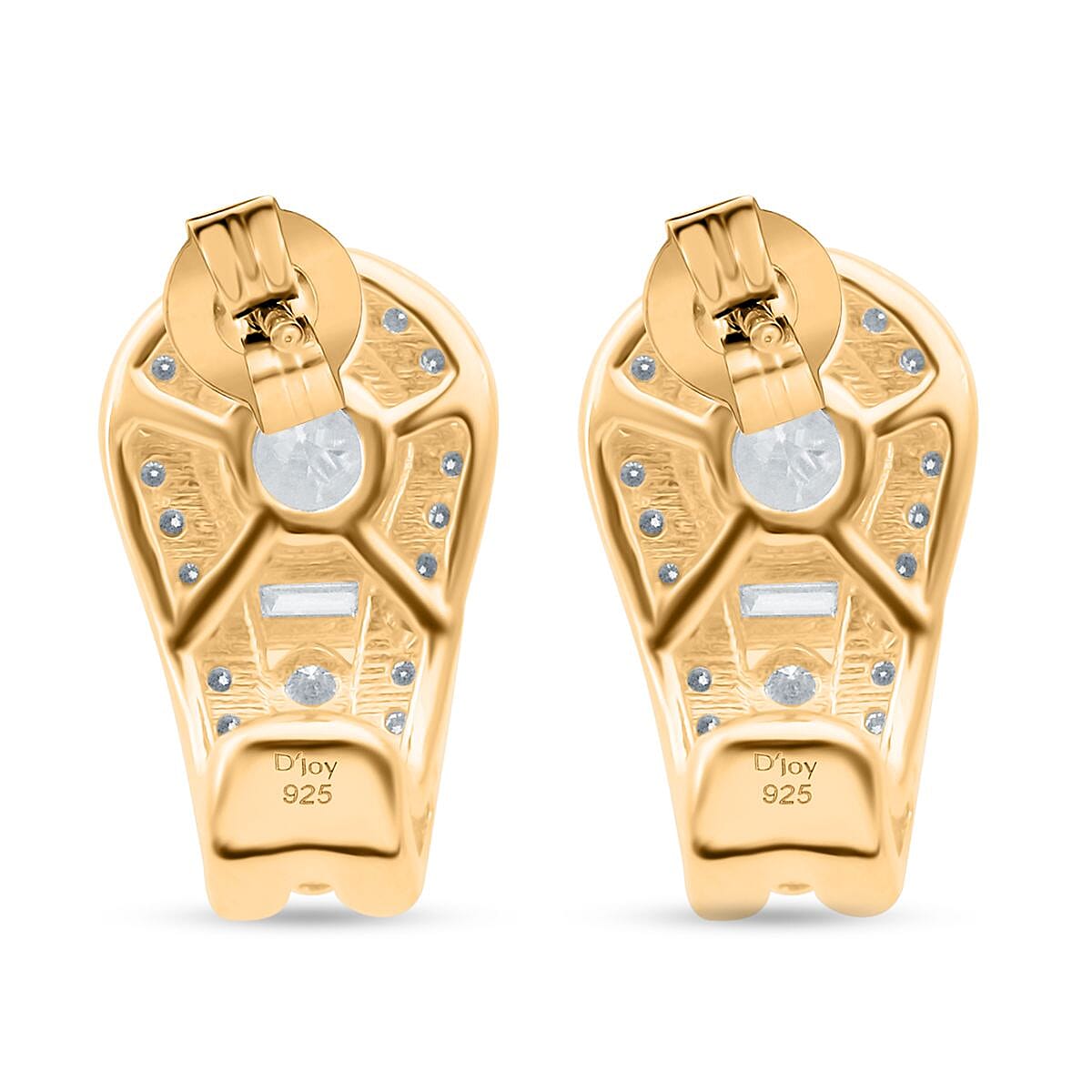 D'Joy Heart and Arrow Cut Moissanite 2.40 ctw Bridge Earrings in 18K Vermeil Yellow Gold Over Sterling Silver image number 5