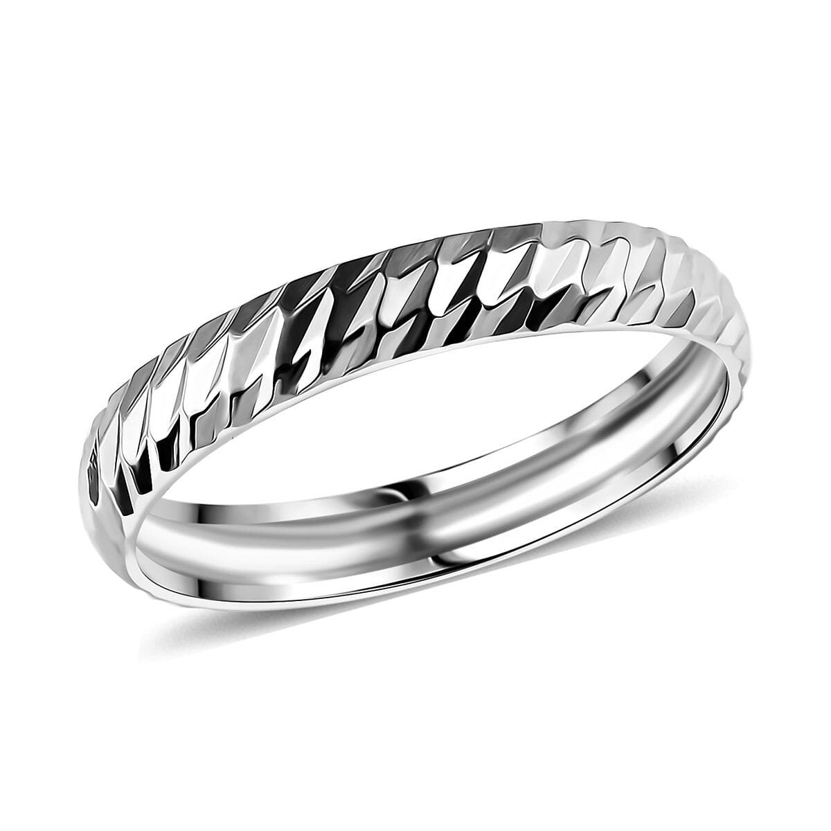 Wave Band Ring in 950 Platinum (Size 6.0) 1.85 Grams image number 0