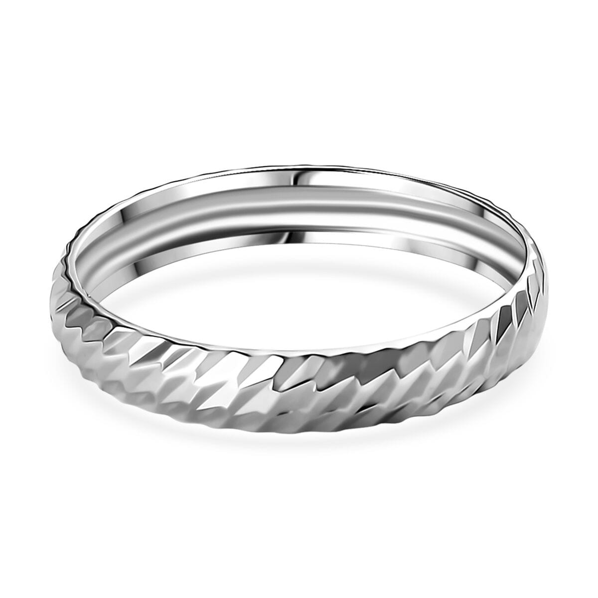 Wave Band Ring in 950 Platinum (Size 6.0) 1.85 Grams image number 4