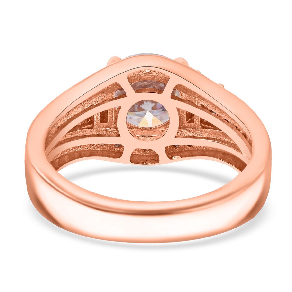 D'Joy Heart and Arrow Cut Moissanite 2.50 ctw Ring in 18K Vermeil Rose Gold Over Sterling Silver (Size 7.0) image number 4
