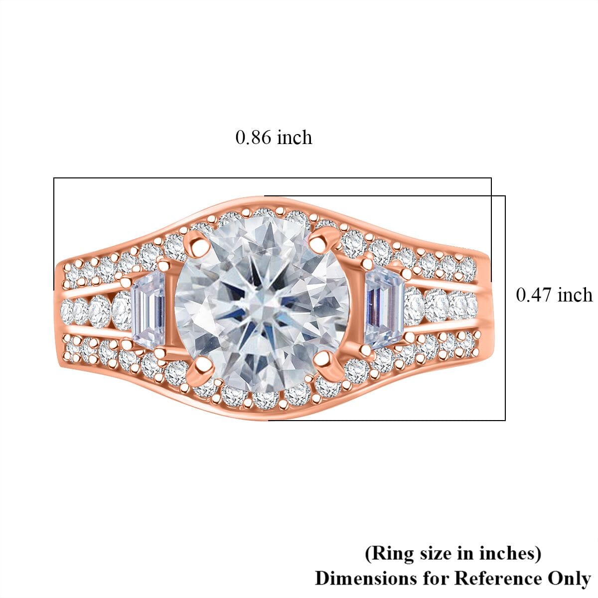 D'Joy Heart and Arrow Cut Moissanite 2.50 ctw Ring in 18K Vermeil Rose Gold Over Sterling Silver (Size 7.0) image number 5