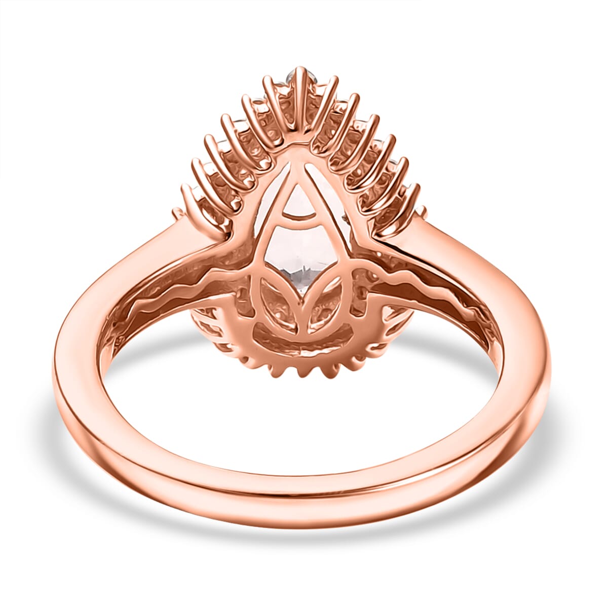 D'Joy Premium Marropino Morganite and Moissanite 2.25 ctw Double Halo Ring in 18K Vermeil Rose Gold Sterling Silver (Size 8.0) image number 4