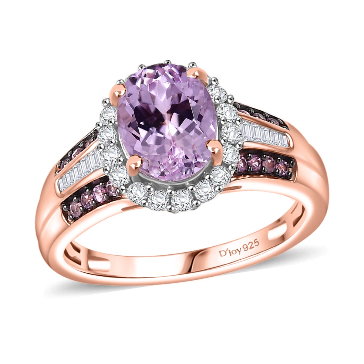 Premium Martha Rocha Kunzite, Pink Sapphire and Diamond 3.00 ctw Orchid Bliss Ring in 18K Vermeil Rose Gold Over Sterling Silver (Size 7.0) image number 0