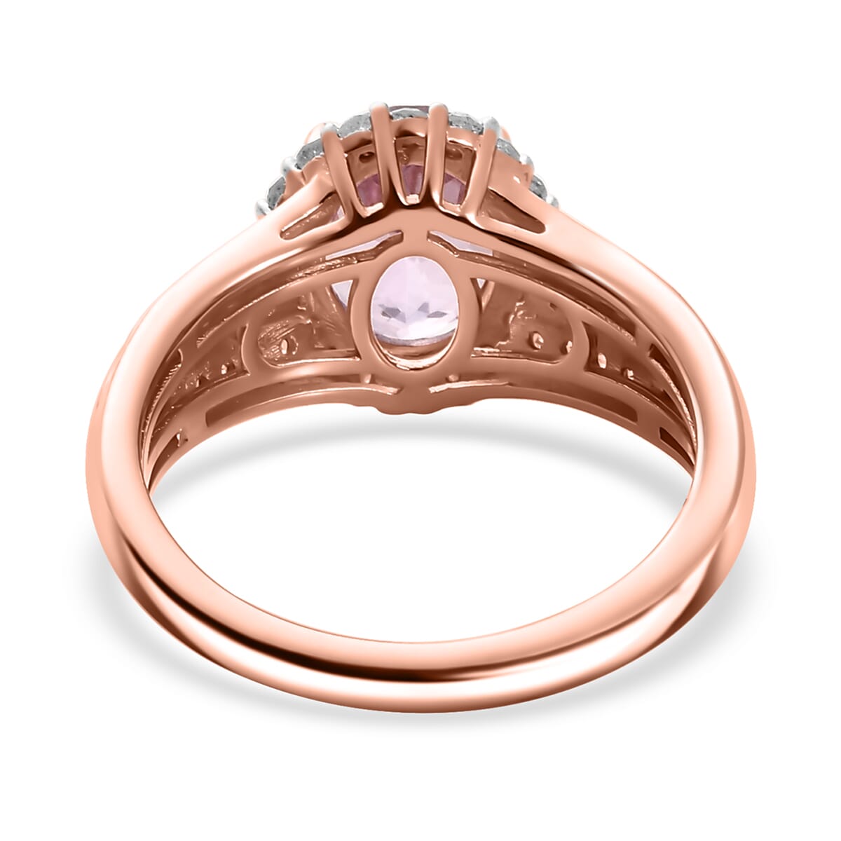 Premium Martha Rocha Kunzite, Pink Sapphire and Diamond 3.00 ctw Orchid Bliss Ring in 18K Vermeil Rose Gold Over Sterling Silver (Size 7.0) image number 4