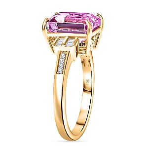 Luxoro Premium Martha Rocha Kunzite and Diamond I2 6.10 ctw Ring in 10K Yellow Gold (Size 9.0)