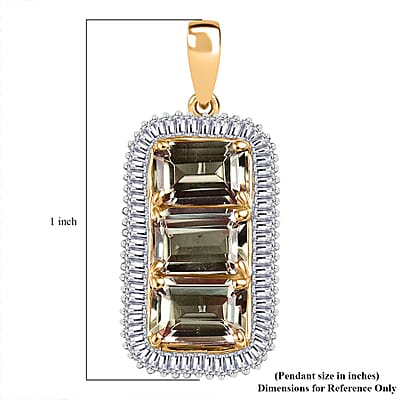 Certified & Appraised Luxoro AAA Turkizite and I2 Diamond 3.85 ctw Pendant in 14K Yellow Gold (Del. in 12-15 Business Days)