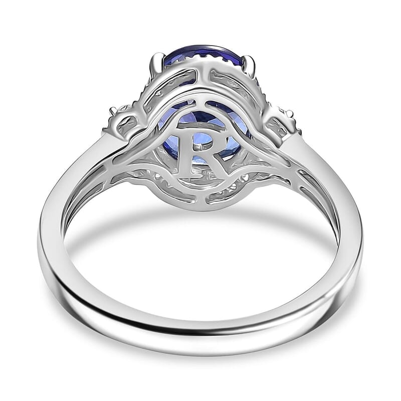 Rhapsody 950 Platinum AAAA Tanzanite, Diamond (E-F, VS) (0.35 cts) Ring (Size 7.0) (5.98 g) 3.00 ctw