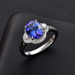 Rhapsody AAAA Tanzanite and Diamond E-F VS 3.00 ctw Ring in 950 Platinum (Size 8.0) 5.98 Grams