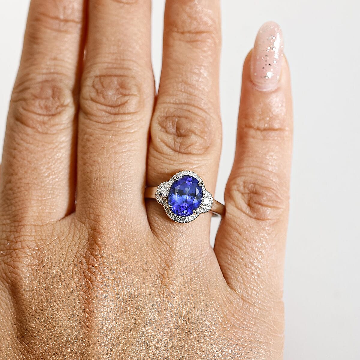 Rhapsody AAAA Tanzanite and Diamond E-F VS 3.00 ctw Ring in 950 Platinum (Size 8.0) 5.98 Grams image number 2