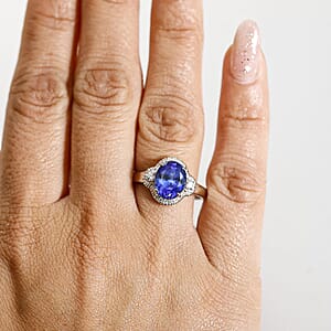 Rhapsody AAAA Tanzanite and Diamond E-F VS 3.00 ctw Ring in 950 Platinum (Size 8.0) 5.98 Grams